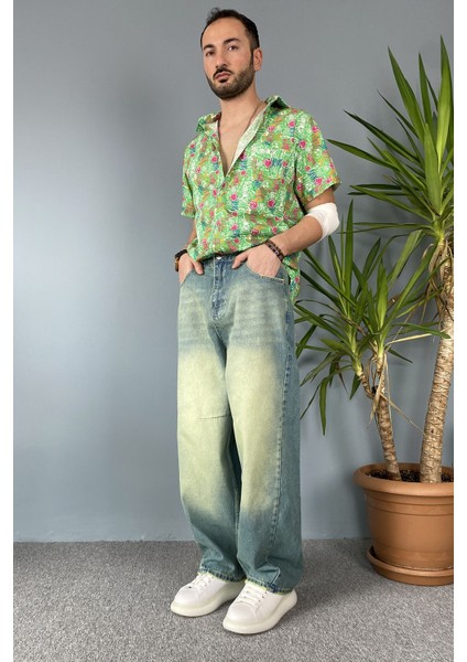 Eskitme Taşlanmış Balon Super Baggy Pantolon