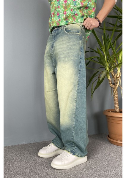 Eskitme Taşlanmış Balon Super Baggy Pantolon