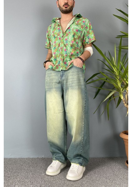 Eskitme Taşlanmış Balon Super Baggy Pantolon