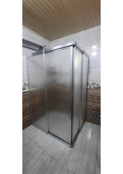 akabin 80CM x 90CM Parlak Profil Köşedengirişli Mikaduşakabin