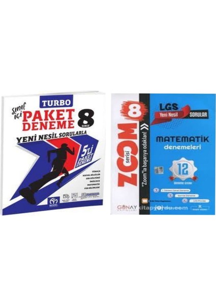 8. Sınıf Turbo 5'li Paket Deneme ve Matematik 12'li Branş Denemesi