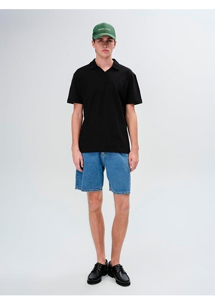 Ltb Lobode Siyah Erkek Polo Yaka Kısa Kol Regular T-Shirt 1225842386089200