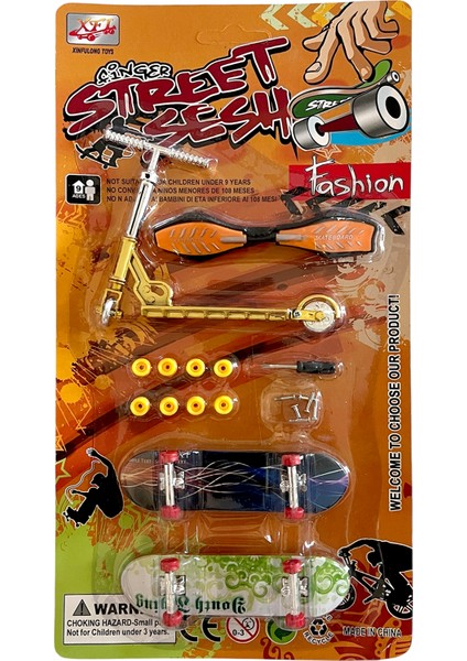 Parmak Kaykay Scooter Mini Finger Skateboard Tornavida Değişen Yedek Tekerlekli Set 10 cm