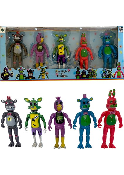 Five Night At Freddys Renkli Freddy Karakter Seti 5li 15cm