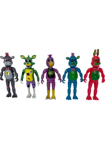 Five Night At Freddys Renkli Freddy Karakter Seti 5li 15cm
