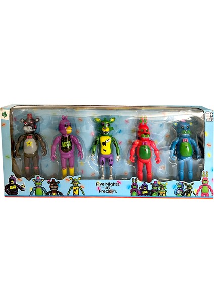 Five Night At Freddys Renkli Freddy Karakter Seti 5li 15cm