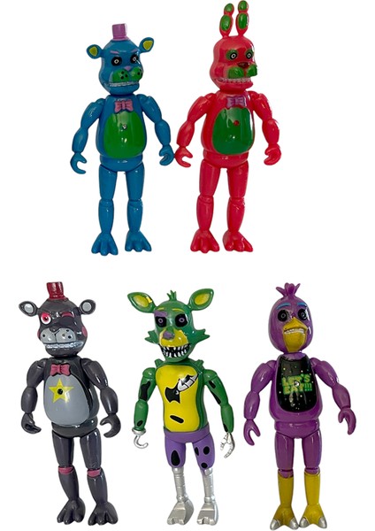 Five Night At Freddys Renkli Freddy Karakter Seti 5li 15cm
