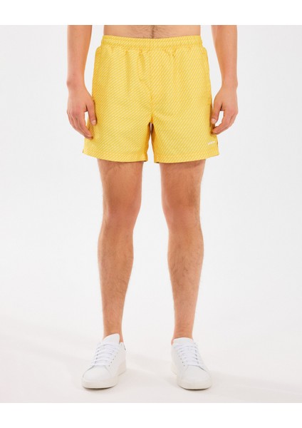 M 5 Inch Allover Print Swimshort Erkek Sarı Deniz Şortu S2510008-200