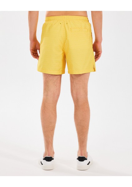 M 5 Inch Allover Print Swimshort Erkek Sarı Deniz Şortu S2510008-200