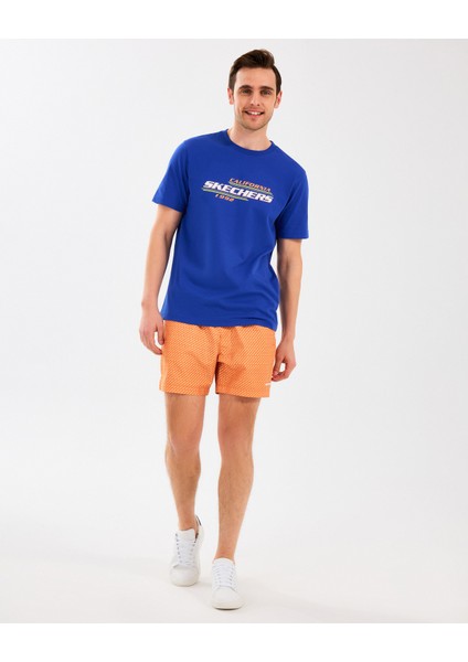 M 5 Inch Allover Print Swimshort Erkek Turuncu Deniz Şortu S2510008-700