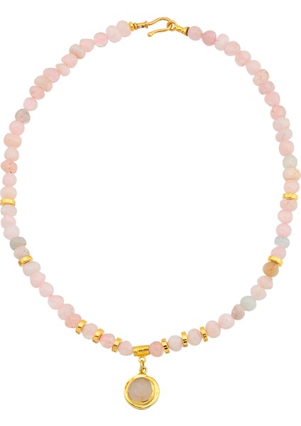 Pembe Quartz Taşlı Özel Tasarım Kolye fiyatları