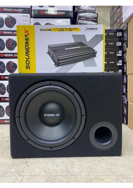 Ikili Takım 30CM Subwoofer 1000WAT 4 Kanallı Anfi 3000WAT
