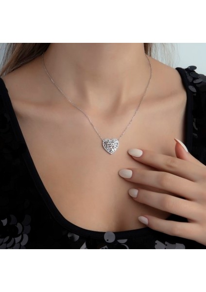 Ice Cut Pırlanta Kesim Heart Kolye