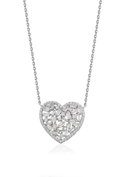 Ice Cut Pırlanta Kesim Heart Kolye fiyatları