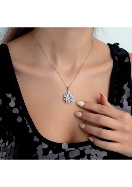 Zircon Pırlanta Montur Nilüfer Kolye