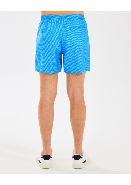 M 5 Inch Allover Print Swimshort Erkek Mavi Deniz Şortu S2510008-400 fırsatları