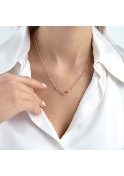 2025 Özel Renk Kaplama Taşlı Ithal Fashion Kolye