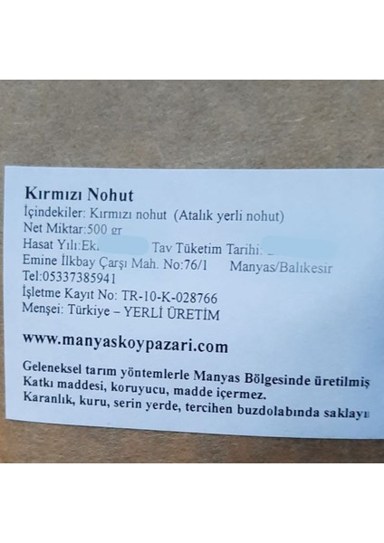 Doğal Yerli Ata Tohum Kırmızı Nohut 500 gr Paket fiyatları
