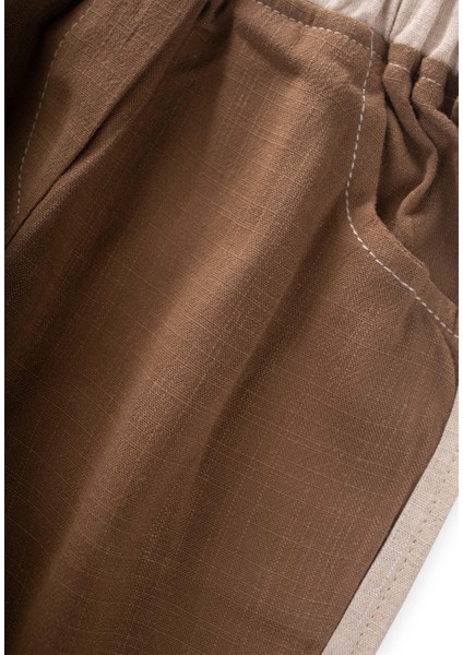 Iki Renkli Keten Pantolon 2-7 Yaş Caramel fırsatları