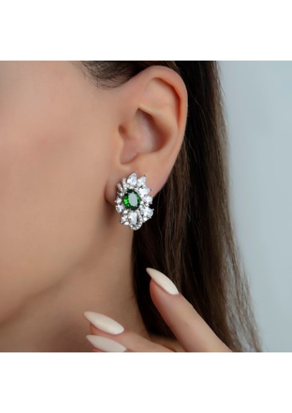Icecut Pırlanta Montur Emerald Charm Küpe