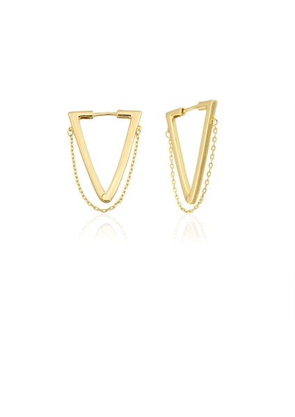 2025 Özel Renk Zincir Detaylı Trıangle Ithal Fashion Küpe fiyatları