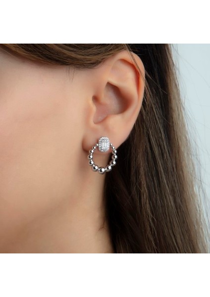 Zirkon Baget Kesim Fashion Halka Küpe