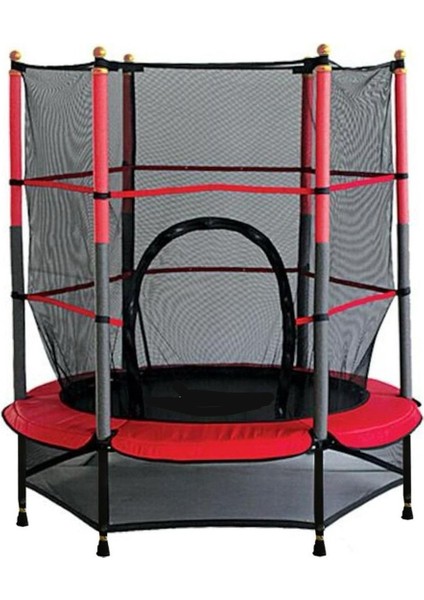 140 cm Korumalı Çocuk Trambolini (55 Inç) Fileli Trambolin