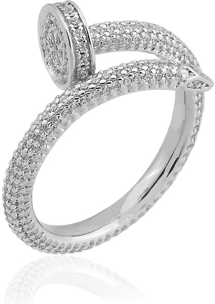 Silver Renk Taşlı Çivi Fashion Yüzük Vip Kalite fiyatları