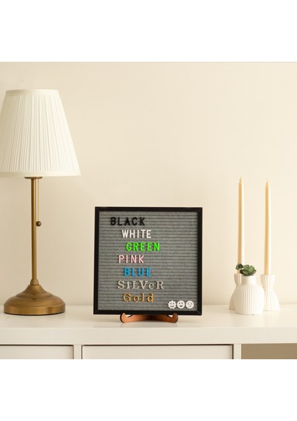 Ahşap Çerçeveli Keçe Harf Panosu (Beyaz Harf), Özel Keçe Letter Board 170 Parça Harf ve Sembol Dahil | Bebek Fotoğraf Panosu fiyatları