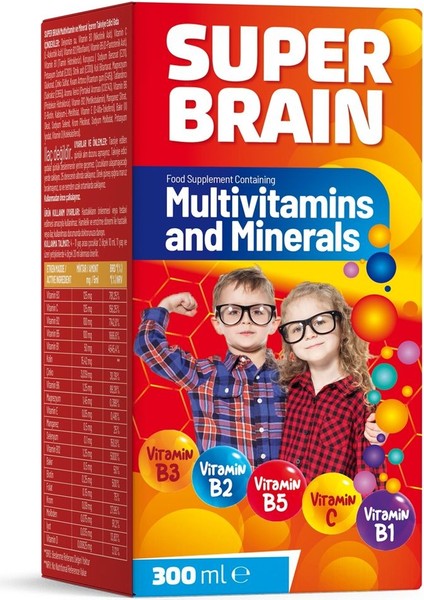 Çocuk Multivitamin Şurubu | Kolin + Magnezyum + B12 | 300 ml
