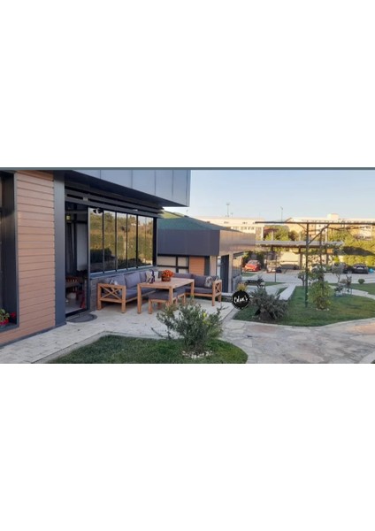 Andres Bahçe Balkon Teras Ahşap Köşe Koltuk Takımı
