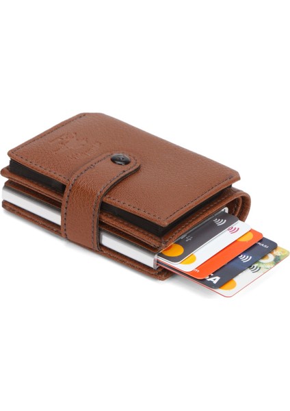 Erkek Akordiyon Mekanizmalı Kartlık ve Cüzdan NEWPOLO318 - Bordo