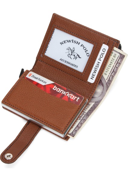 Erkek Akordiyon Mekanizmalı Kartlık ve Cüzdan NEWPOLO318 - Bordo modelleri
