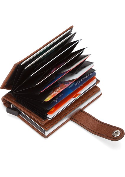 Erkek Akordiyon Mekanizmalı Kartlık ve Cüzdan NEWPOLO318 - Bordo fırsatları