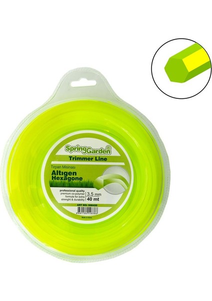 Motorlu Tırpan Misinası 3.5 mm 40 mt Altıgen (Diken, Ot, Çimen Kesme)