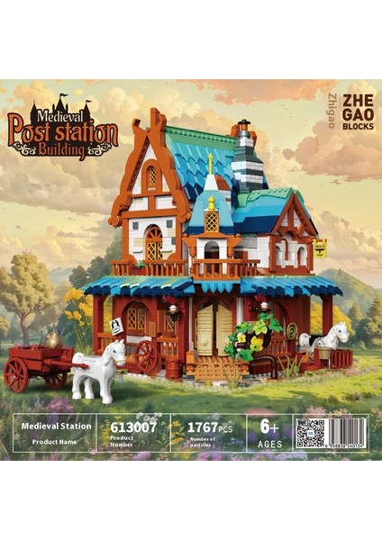 Sokak Sahnesi Yapı Taşları Puzzle Montajı Çocuk Oyuncakları Kulübe Modeli Süsler (Yurt Dışından)