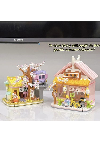 Sokak Sahnesi Yapı Taşları Puzzle Montajı Çocuk Oyuncakları Kulübe Modeli Süsler (Yurt Dışından)