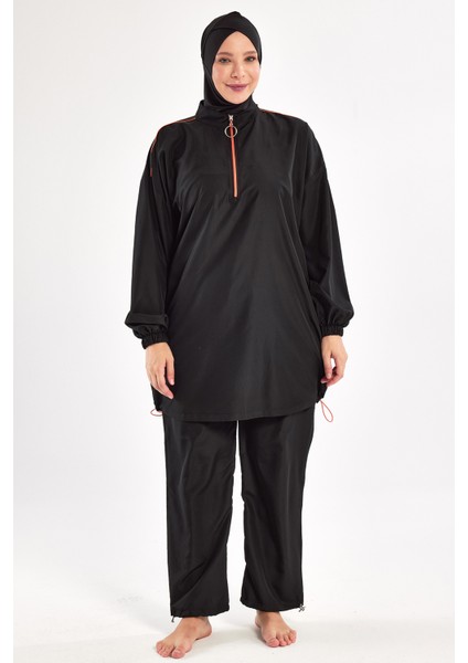 Büyük Beden Paraşüt Tam Kapalı Tesettür Mayo 1804 Siyah fiyatları