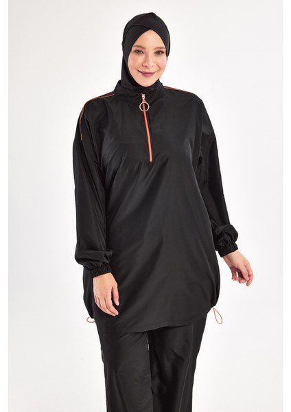 Büyük Beden Paraşüt Tam Kapalı Tesettür Mayo 1804 Siyah indirimleri