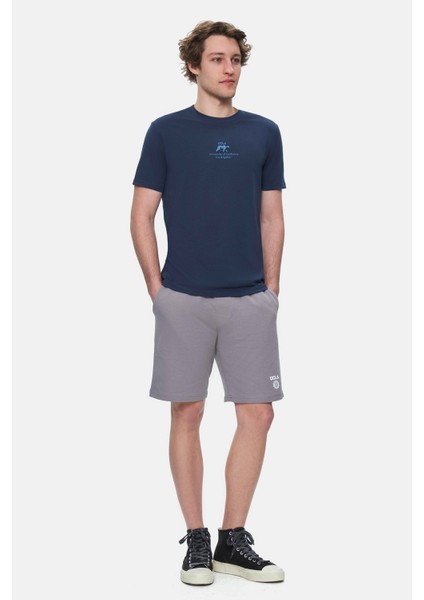 Fabıo Açık Pembe Bisiklet Yaka Baskılı Standard Fit Erkek Tshirt modelleri