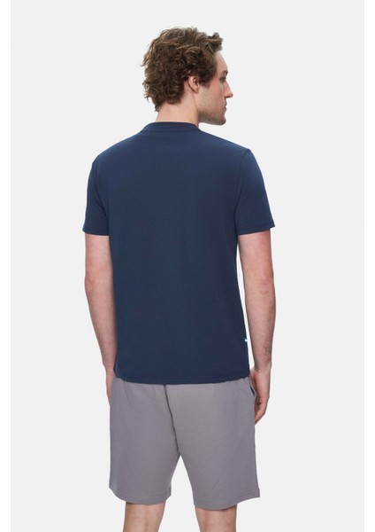 Fabıo Açık Pembe Bisiklet Yaka Baskılı Standard Fit Erkek Tshirt fırsatları