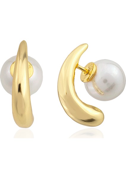 2025 Özel Renk Kaplama Incili Half Moon Ithal Fashion Küpe fiyatları