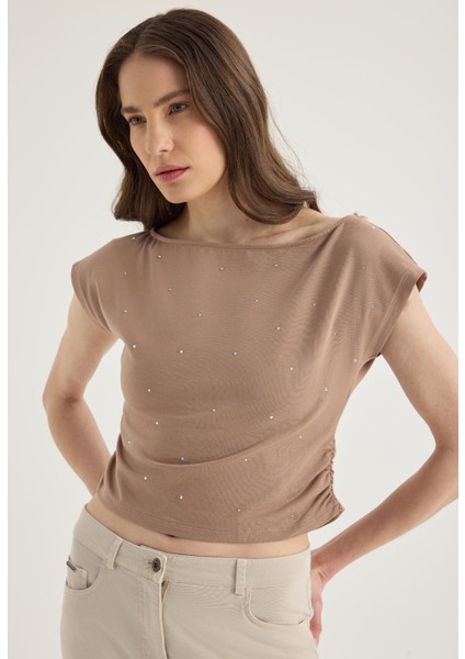 Büzgülü Crop Tshirt fırsatları