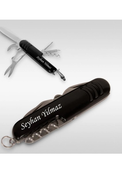 🎁kişiye Özel 2 Adet Termo Deri Defter & Deri Anahtarlık & Isveç Çakı & Tükenmez Kalem Hediye Set🎁