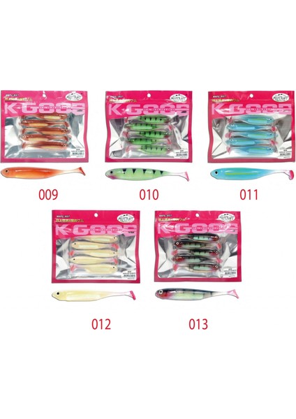 3538 Twost Tail Flash 9cm Levrek Silikonu 5li Paket Suni Yem 009