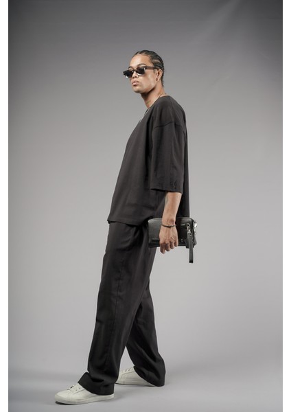 Oversize Kalıp Keten Alt Üst Takım