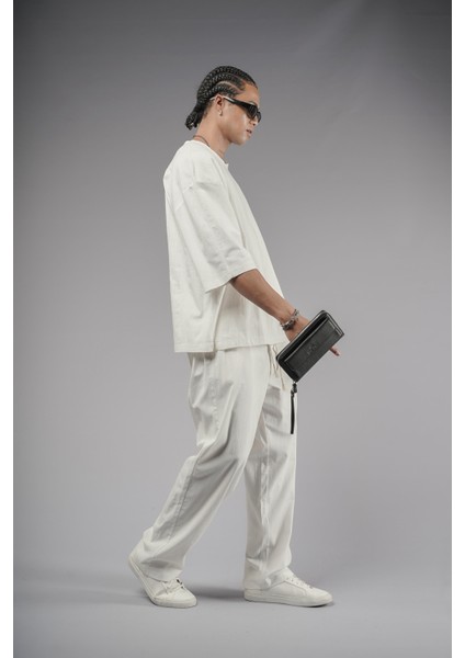 Oversize Kalıp Keten Alt Üst Takım modelleri