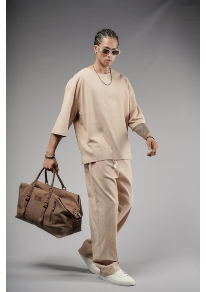 Oversize Kalıp Keten Alt Üst Takım