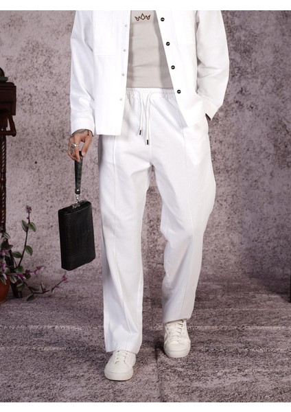 Baggy Kalıp Önü Çıma Detaylı Erkek Gabardin Pantolon