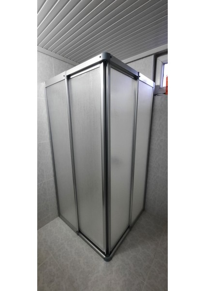 akabin 70CM x 80CM Parlak Profil Köşeden Girişli Mika Duşakabin